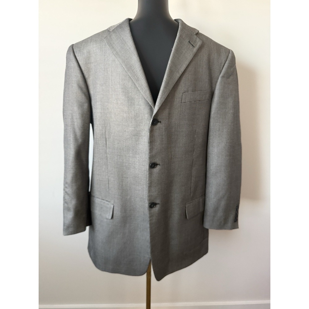 Villini Blazer Mens 44L Houndstooth Blazer Suit Jacket Coat Interview Career